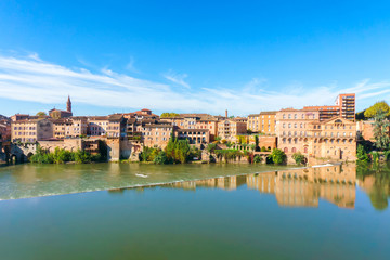 Albi in Southwestern France. Albi is a world heritage UNESCO site. View of the Tarn River and the...