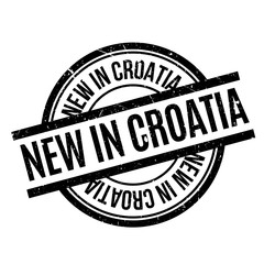 New In Croatia rubber stamp. Grunge design with dust scratches. Effects can be easily removed for a clean, crisp look. Color is easily changed.