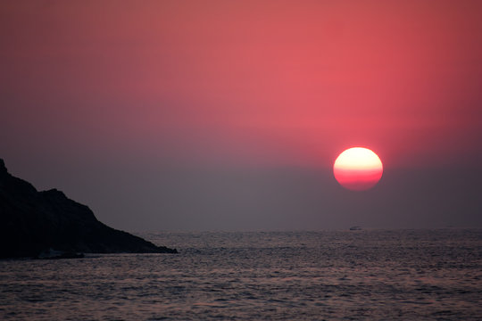 Sunset with big sun