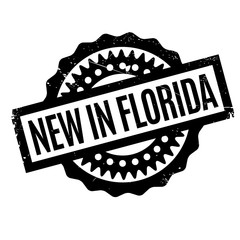 New In Florida rubber stamp. Grunge design with dust scratches. Effects can be easily removed for a clean, crisp look. Color is easily changed.