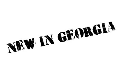 New In Georgia rubber stamp. Grunge design with dust scratches. Effects can be easily removed for a clean, crisp look. Color is easily changed.