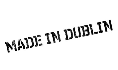 Made In Dublin rubber stamp. Grunge design with dust scratches. Effects can be easily removed for a clean, crisp look. Color is easily changed.