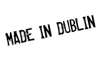 Made In Dublin rubber stamp. Grunge design with dust scratches. Effects can be easily removed for a clean, crisp look. Color is easily changed.