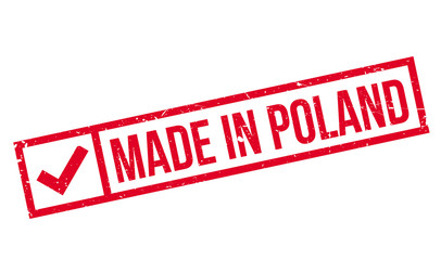 Made In Poland rubber stamp. Grunge design with dust scratches. Effects can be easily removed for a clean, crisp look. Color is easily changed.