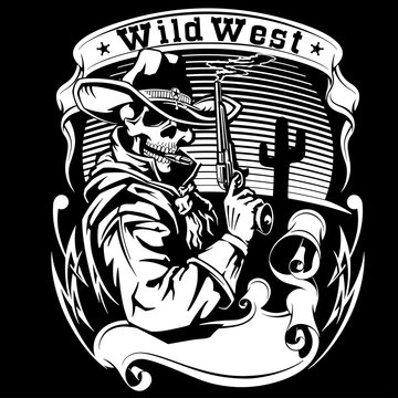 Cowboy revolver vector illustration