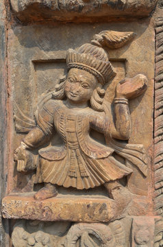 Nepalese fragment of Stone carving at Kathmandu Durbar Square, Nepal .