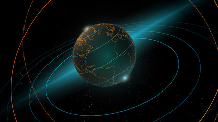 Obraz premium Futuristic global interface technology science