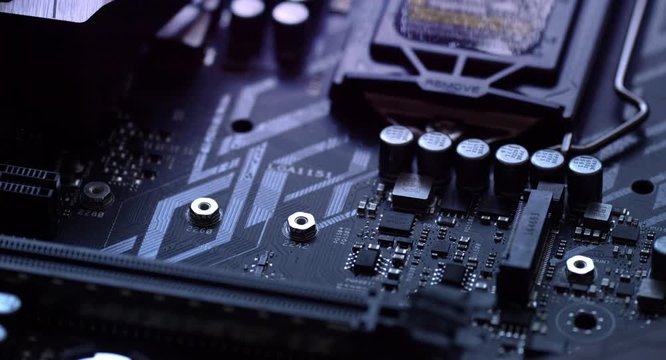 Detail of the motherboard.