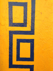Geometric pattern painted on a building