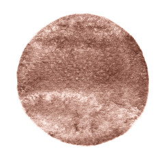 Watercolor brown circle on white background