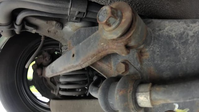 Car Suspension System In Motion Driving Car