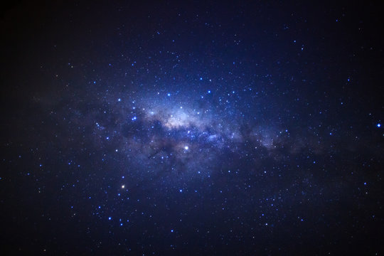 Fototapeta Milky way galaxy. Long exposure photograph.With grain
