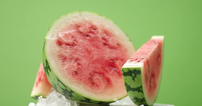 watermelon texture composition on rotating platform