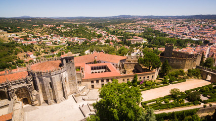 Fototapeta na wymiar Aerial view of monastery Convent of Christ in Tomar, Portugal