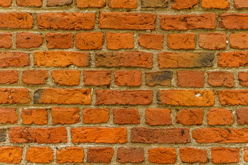 Old red brick wall texture