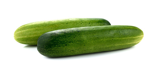 two cucumber isolated on white background
