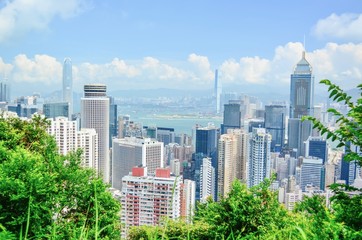 Modern Skylines of Hong Kong from the Victoria Peak