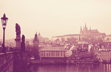 Evening  view of Prague