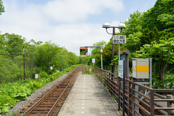 Fototapeta premium 釧路湿原駅のプラットホーム
