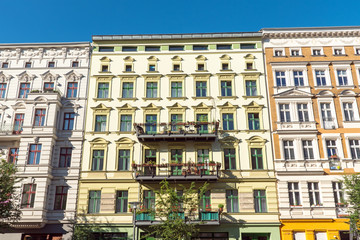 Colorful renovated old houses in Berlin, Germany