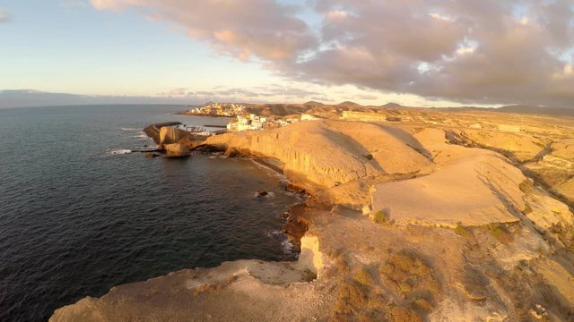 Tajao beach, South Tenerife, Canary islands, Spain - aerial view