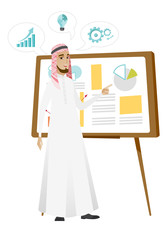 Businessman giving business presentation.