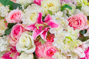 Beautiful flowers background for wedding scene