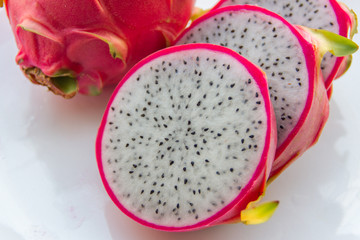 dragon fruit slice on dish