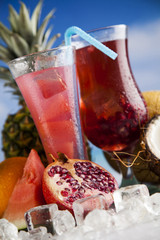 Tropical cocktails set