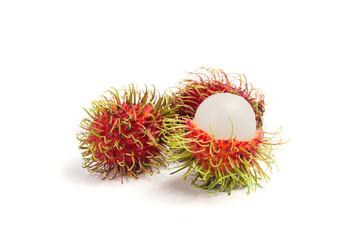 rambutan sweet delicious fruit isolated on white background
