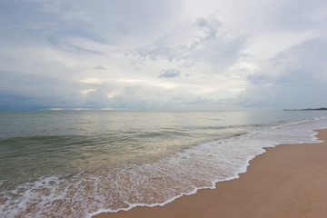 Empty sea and sand beach background on  Cha Um, Thailand