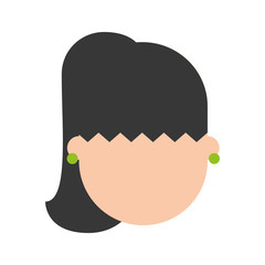 cute young girl head avatar character vector illustration design