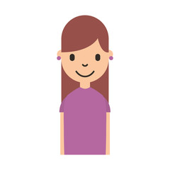 cute young girl avatar character vector illustration design