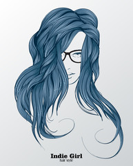 Vector Sketch. Beauty girl face on a white background