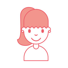 cute young girl avatar character vector illustration design