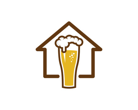 Beer House Icon Logo Design Element