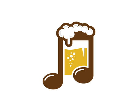 Music Beer Icon Logo Design Element