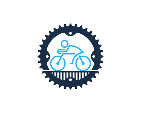 Gear Bike Icon Logo Design Element