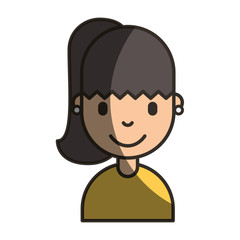 cute young girl avatar character vector illustration design