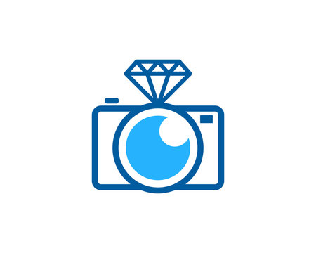 Camera Diamond Icon Logo Design Element