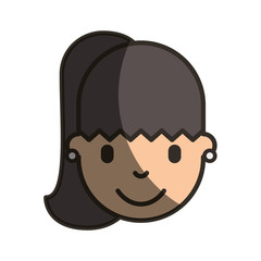 Obraz na płótnie Canvas cute young girl head avatar character vector illustration design