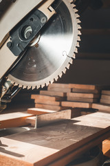 Circular saw. Carpentry.