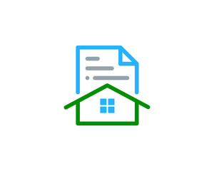 Fototapeta na wymiar File Document House Icon Logo Design Element