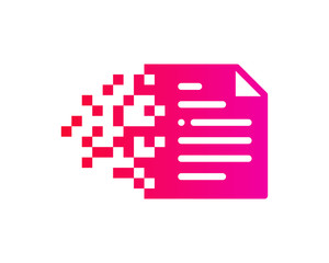 Fototapeta premium Digital Pixel File Document Icon Logo Design Element