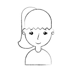 cute young girl avatar character vector illustration design