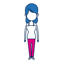 standing woman character blue avatar