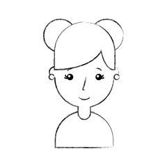 cute young girl avatar character vector illustration design
