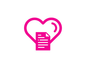 Love File Document Icon Logo Design Element