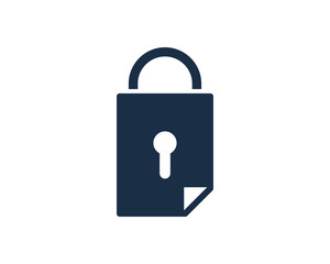 Lock File Document Icon Logo Design Element