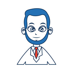doctor man people character with blue hair image